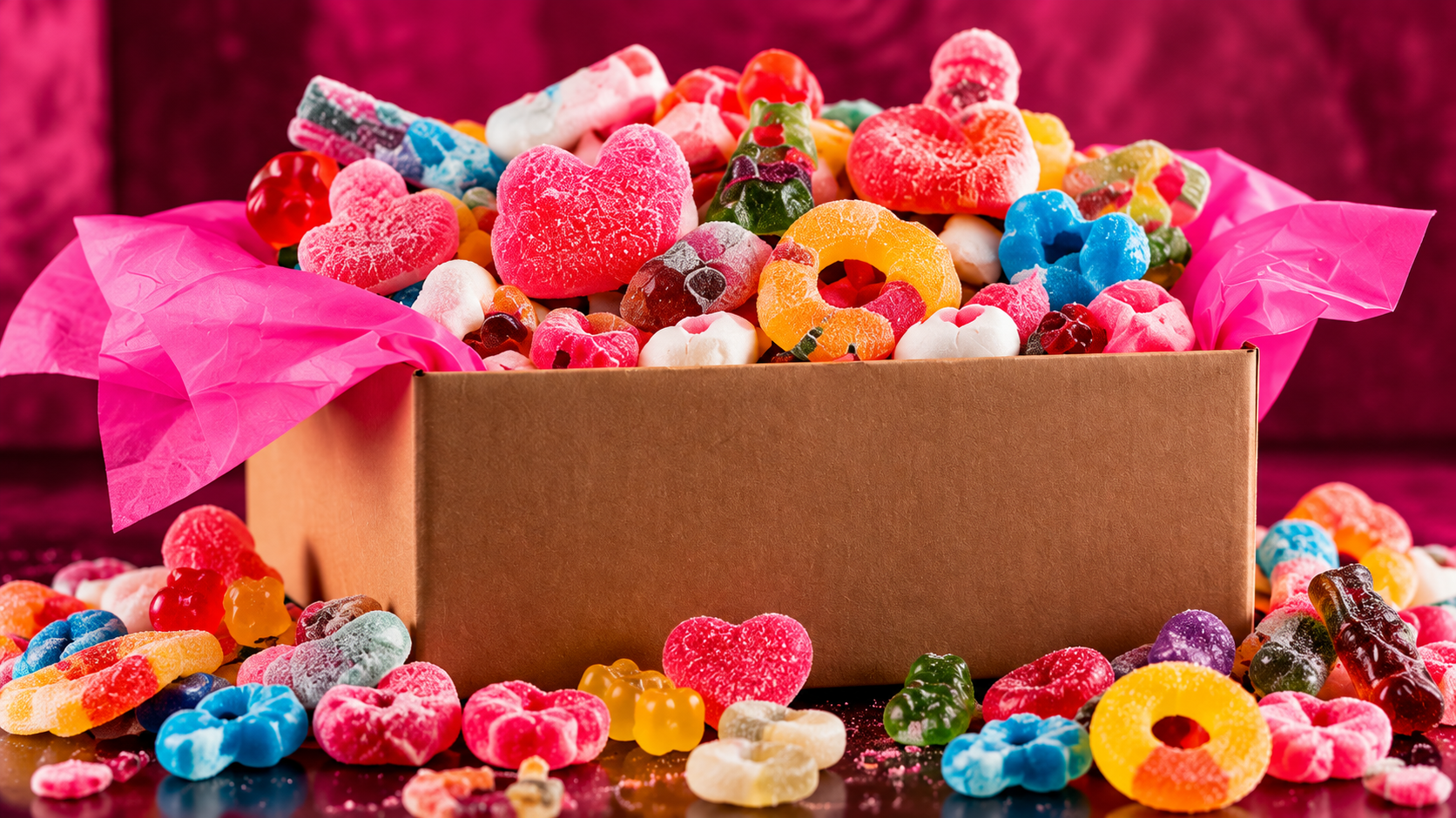 A box filled with colourful sweets